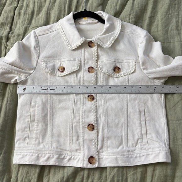 Boden White Denim Jacket Women’s Size 8 - Picture 9 of 11